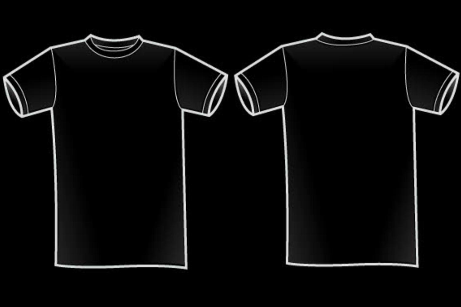 black tee front and back